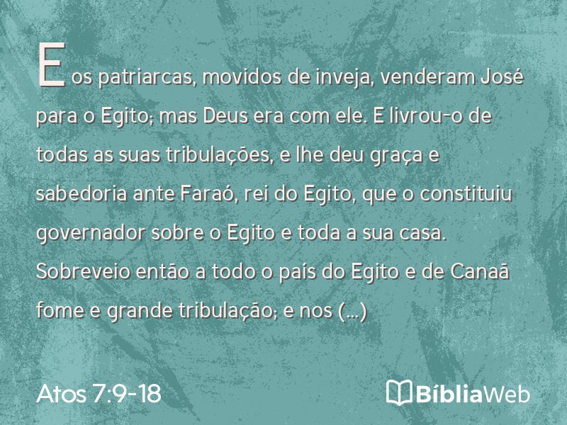 Atos 7:9-18 em imagem para compartilhar
