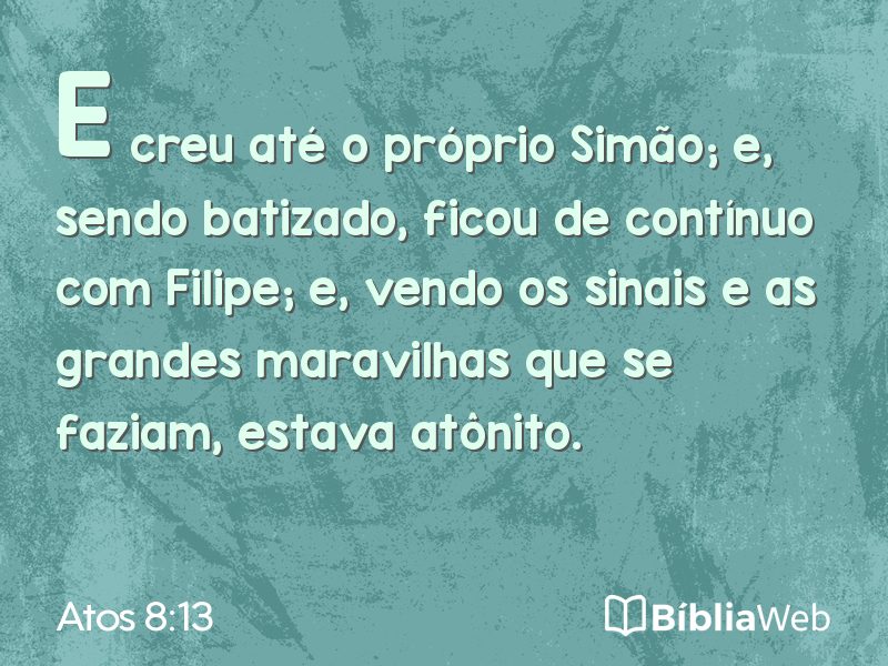 Atos 8:13 em imagem para compartilhar