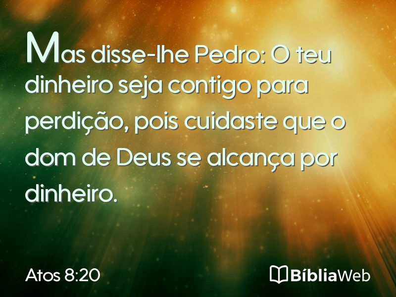 Atos 8:20 em imagem para compartilhar