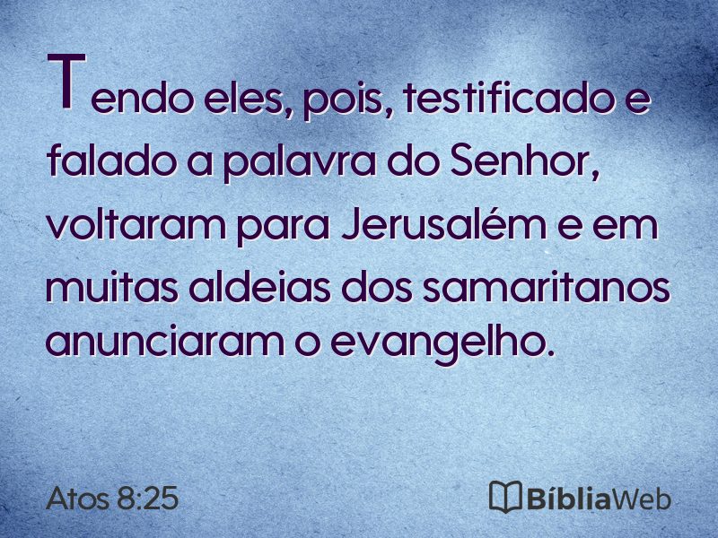Atos 8:25 em imagem para compartilhar