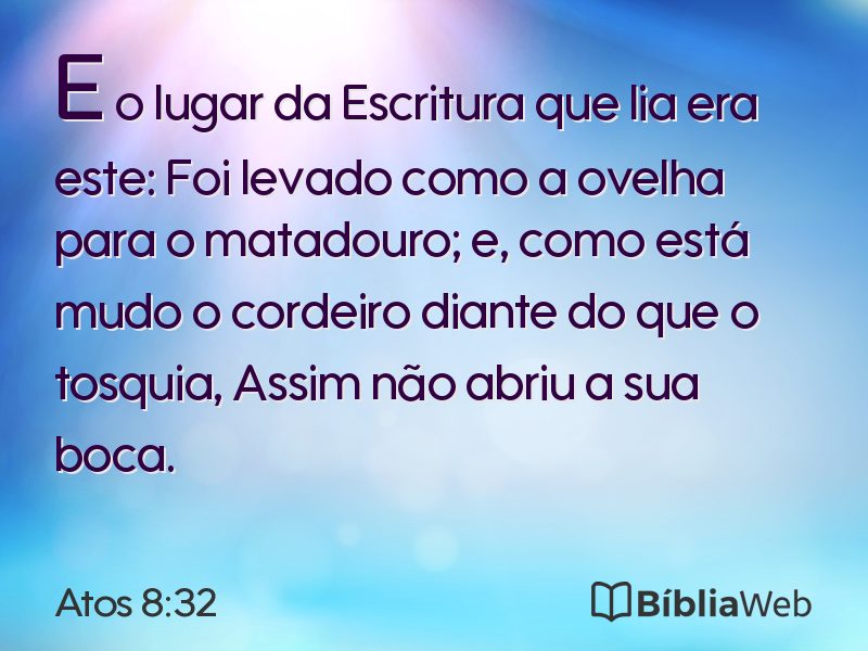 Atos 8:32 em imagem para compartilhar