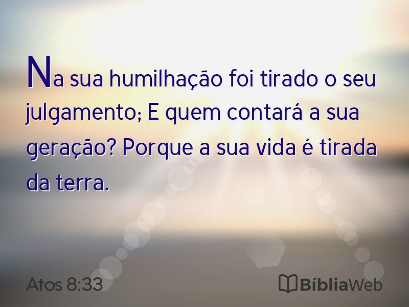 Atos 8:33 em imagem para compartilhar