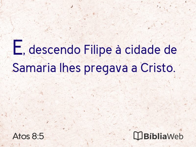 Atos 8:5 em imagem para compartilhar