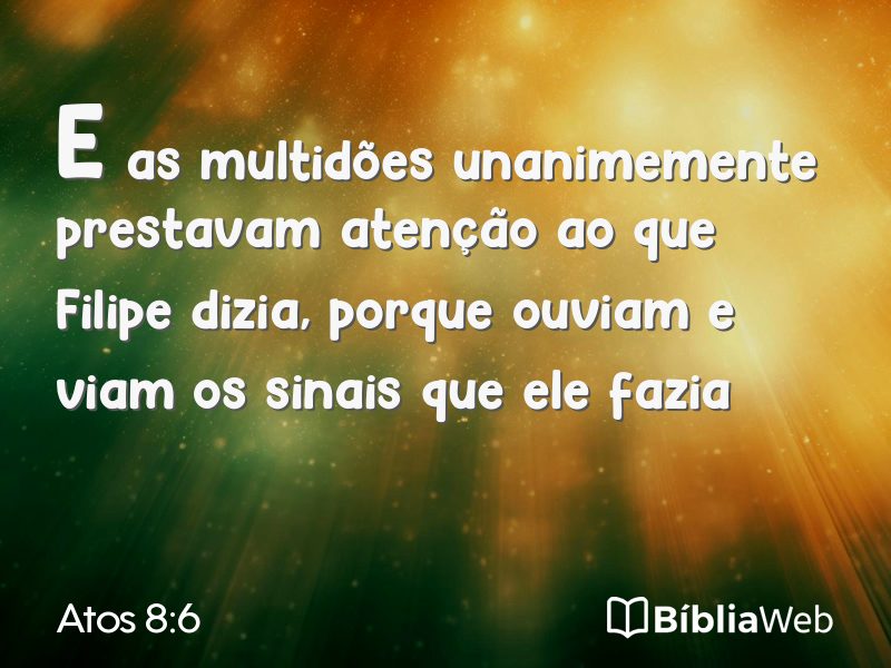 Atos 8:6 em imagem para compartilhar