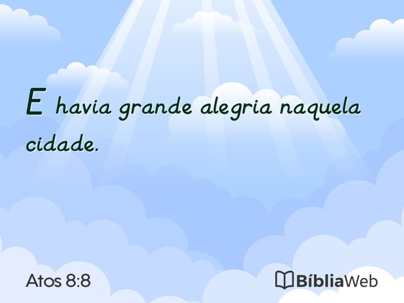 Atos 8:8 em imagem para compartilhar