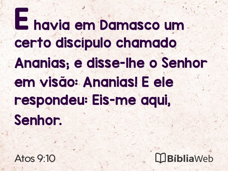 Atos 9:10 em imagem para compartilhar