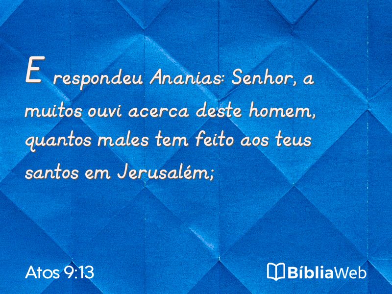 Atos 9:13 em imagem para compartilhar