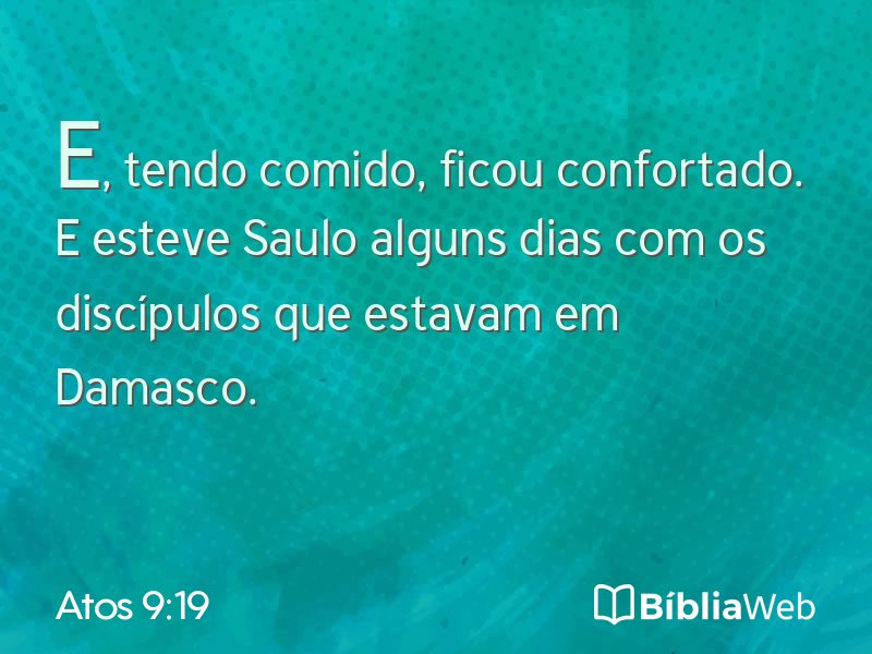 Atos 9:19 em imagem para compartilhar