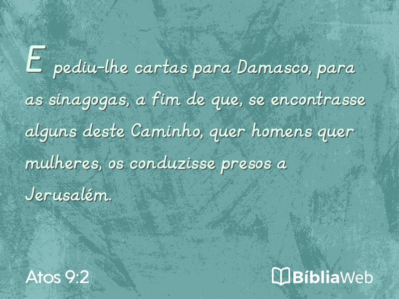 Atos 9:2 em imagem para compartilhar