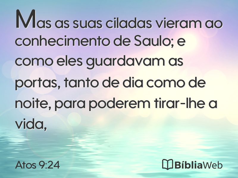 Atos 9:24 em imagem para compartilhar