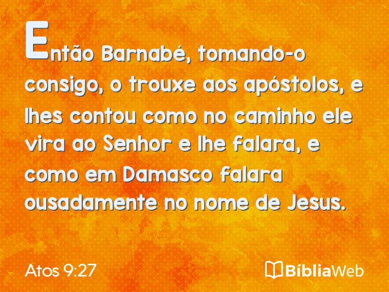 Atos 9:27 em imagem para compartilhar