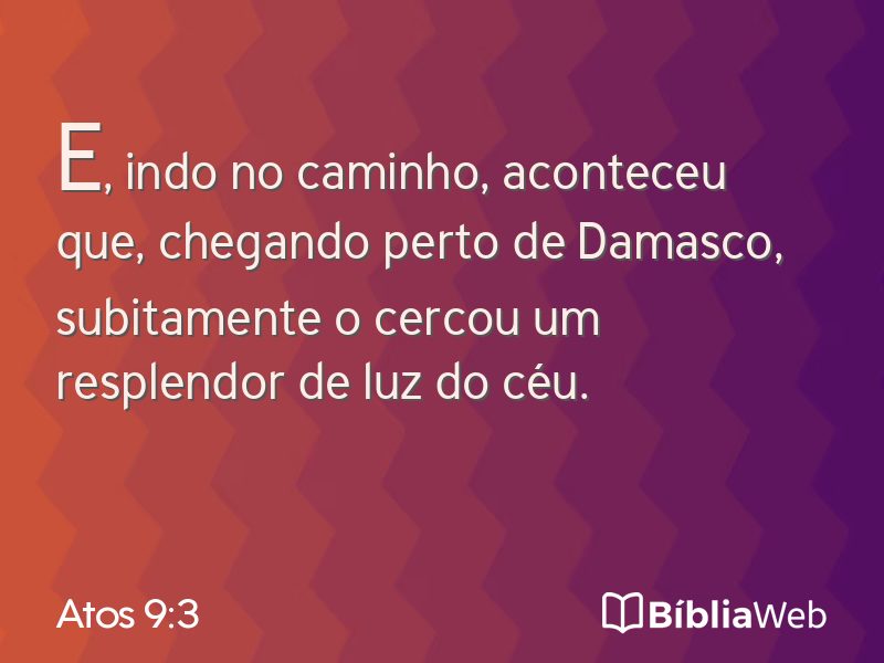 Atos 9:3 em imagem para compartilhar