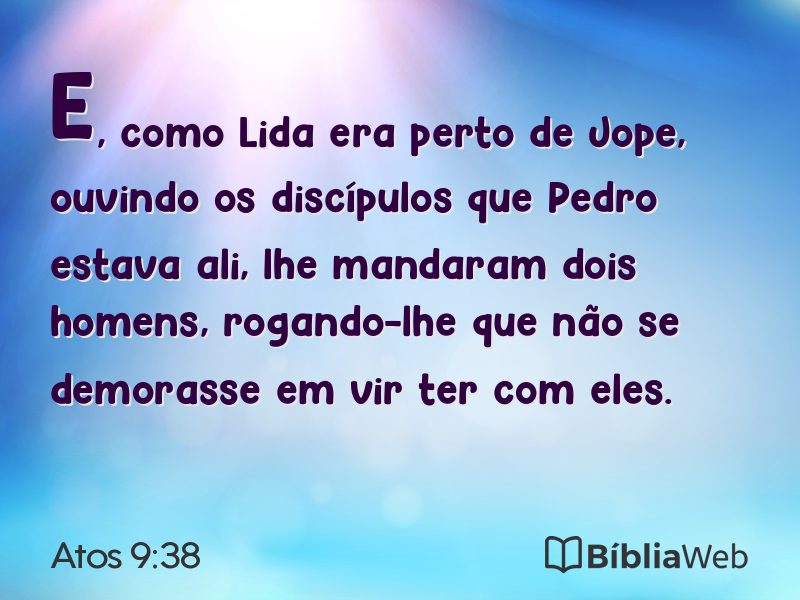 Atos 9:38 em imagem para compartilhar