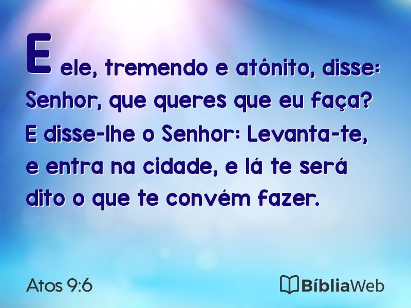 Atos 9:6 em imagem para compartilhar