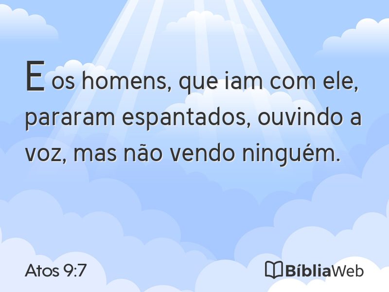Atos 9:7 em imagem para compartilhar