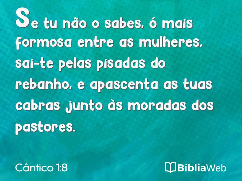 Cântico 1:8 em imagem para compartilhar