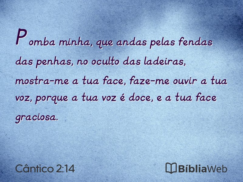 Cântico 2:14 em imagem para compartilhar