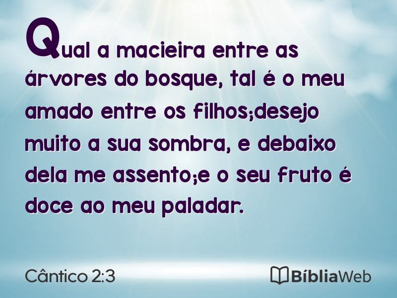 Cântico 2:3 em imagem para compartilhar