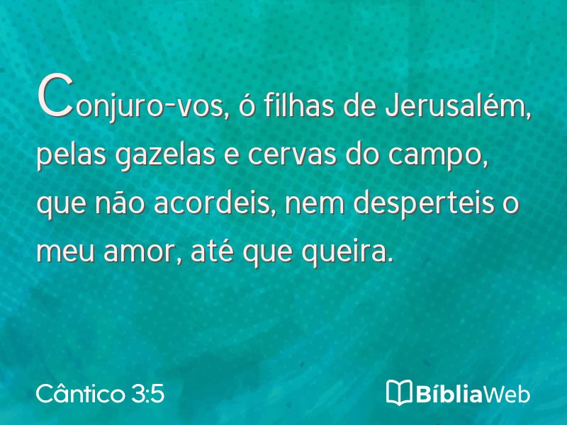 Cântico 3:5 em imagem para compartilhar