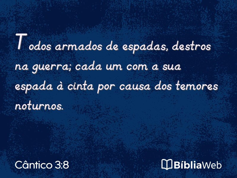 Cântico 3:8 em imagem para compartilhar