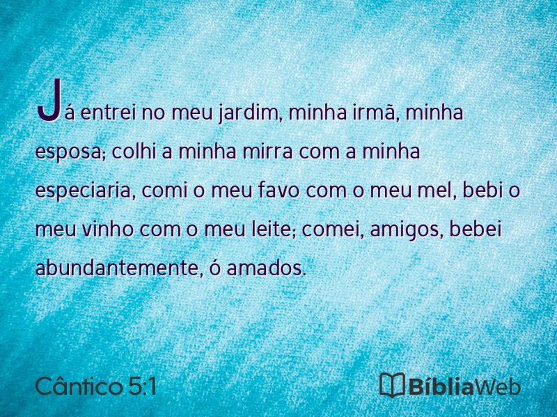 Cântico 5:1 em imagem para compartilhar