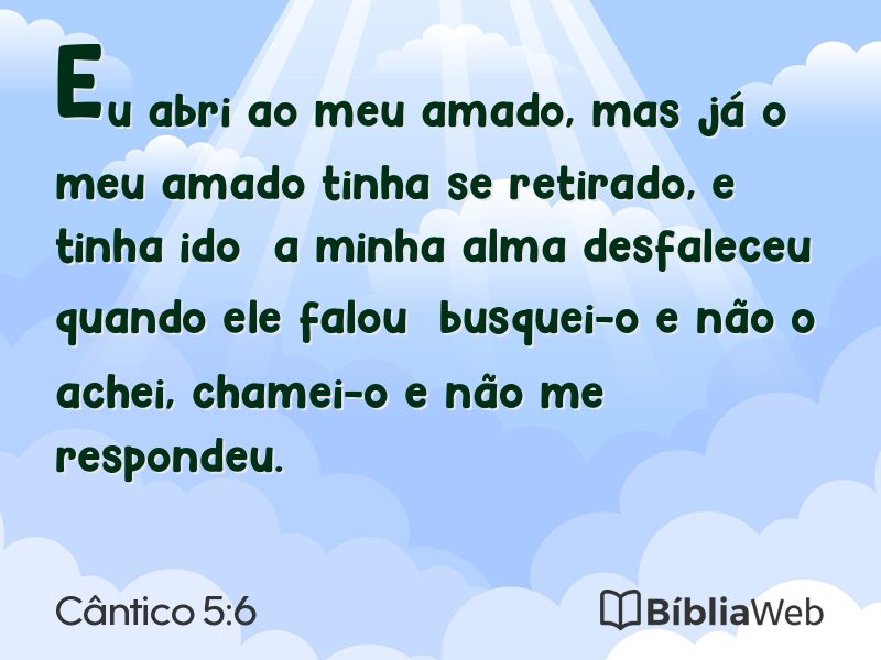 Cântico 5:6 em imagem para compartilhar