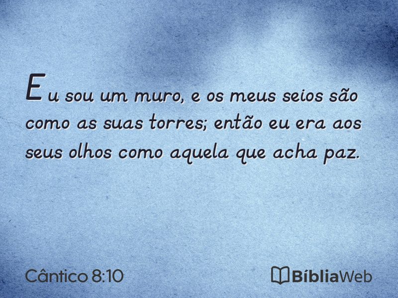 Cântico 8:10 em imagem para compartilhar