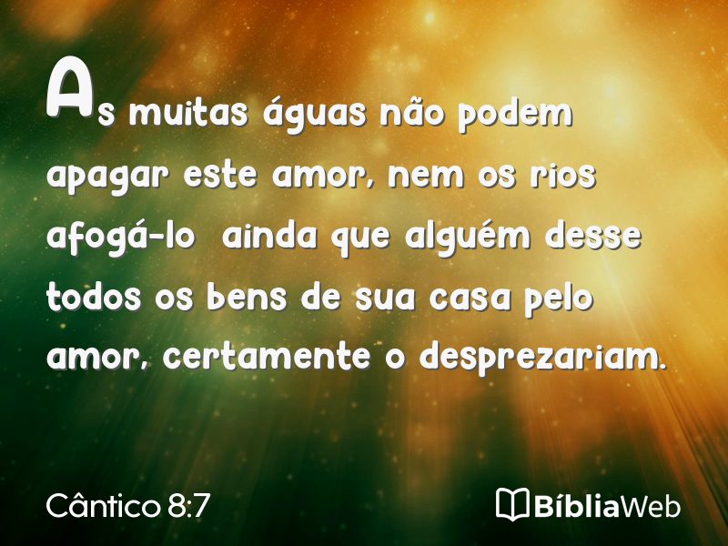 Cântico 8:7 em imagem para compartilhar