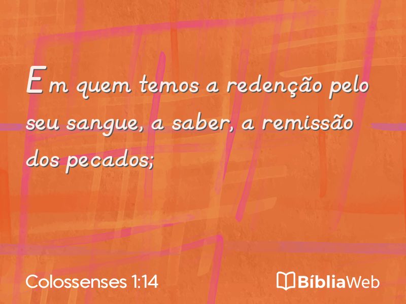 Colossenses 1:14 em imagem para compartilhar