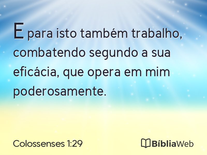 Colossenses 1:29 em imagem para compartilhar