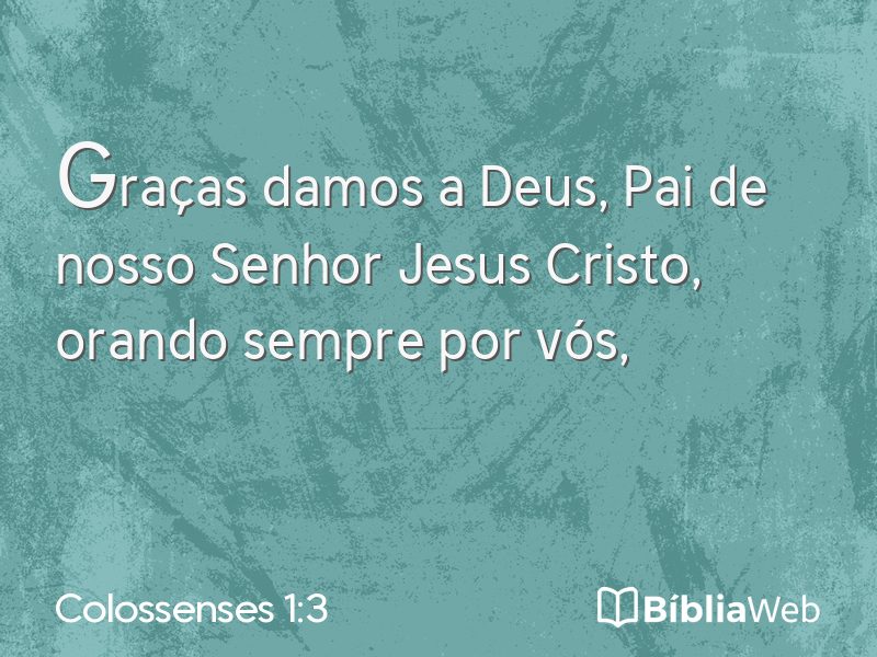 Colossenses 1:3 em imagem para compartilhar