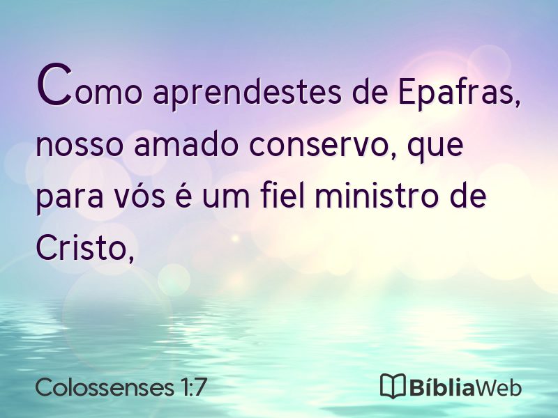 Colossenses 1:7 em imagem para compartilhar