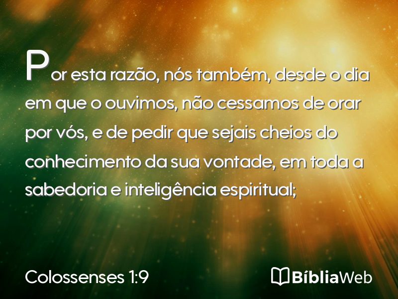 Colossenses 1:9 em imagem para compartilhar