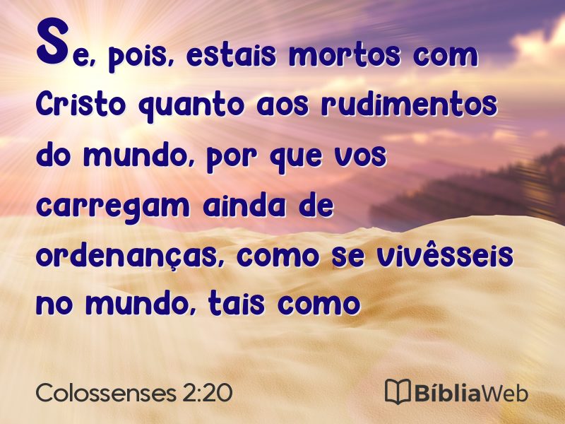 Colossenses 2:20 em imagem para compartilhar