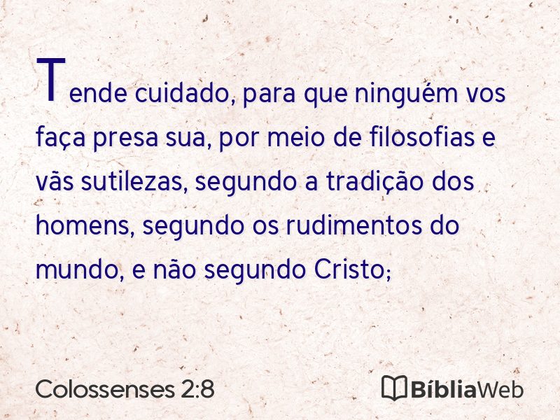 Colossenses 2:8 em imagem para compartilhar