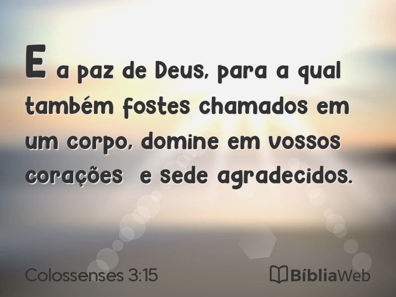 Colossenses 3:15 em imagem para compartilhar