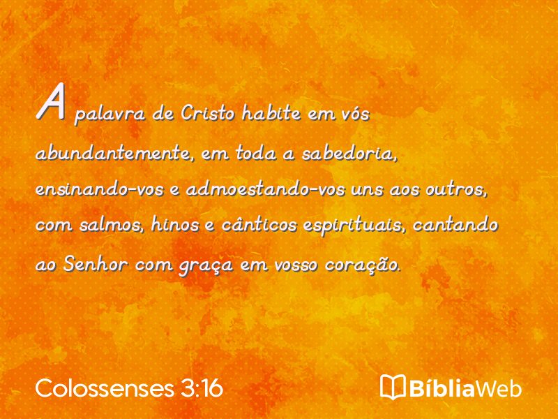 Colossenses 3:16 em imagem para compartilhar