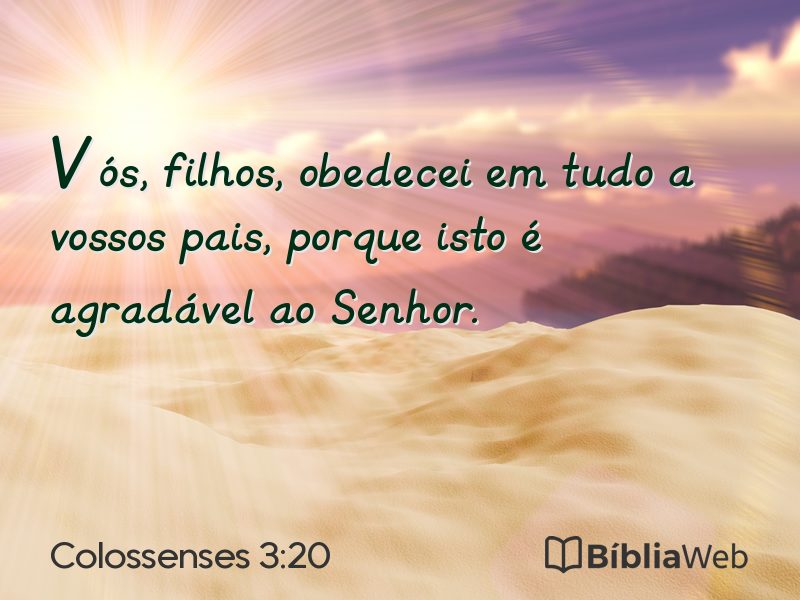 Colossenses 3:20 em imagem para compartilhar