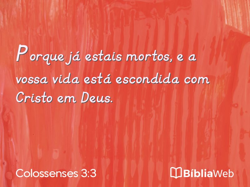 Colossenses 3:3 em imagem para compartilhar
