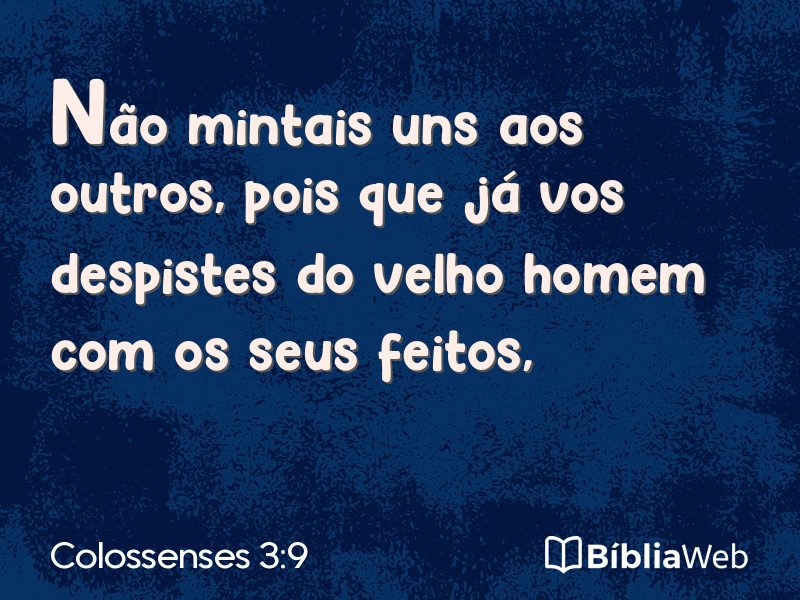 Colossenses 3:9 em imagem para compartilhar