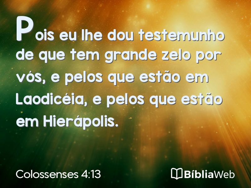 Colossenses 4:13 em imagem para compartilhar