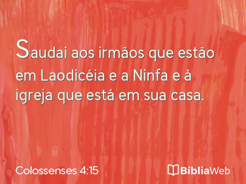 Colossenses 4:15 em imagem para compartilhar