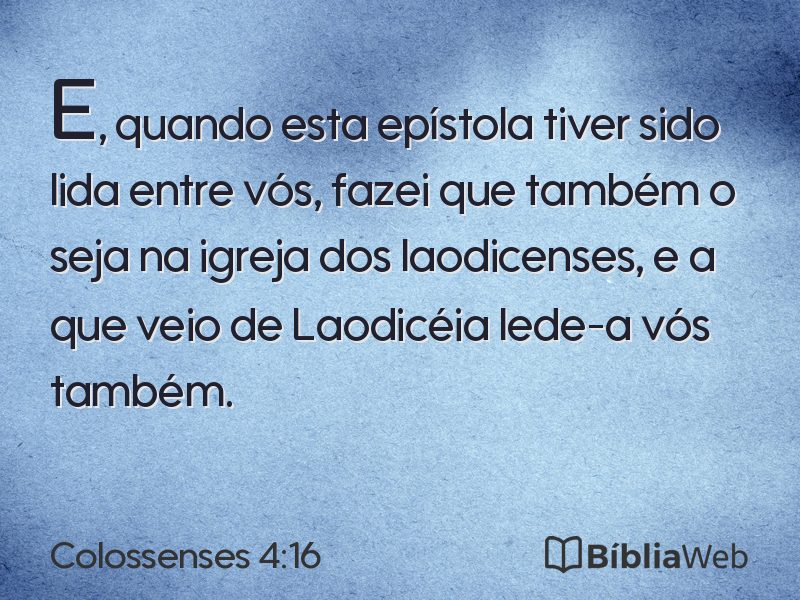 Colossenses 4:16 em imagem para compartilhar