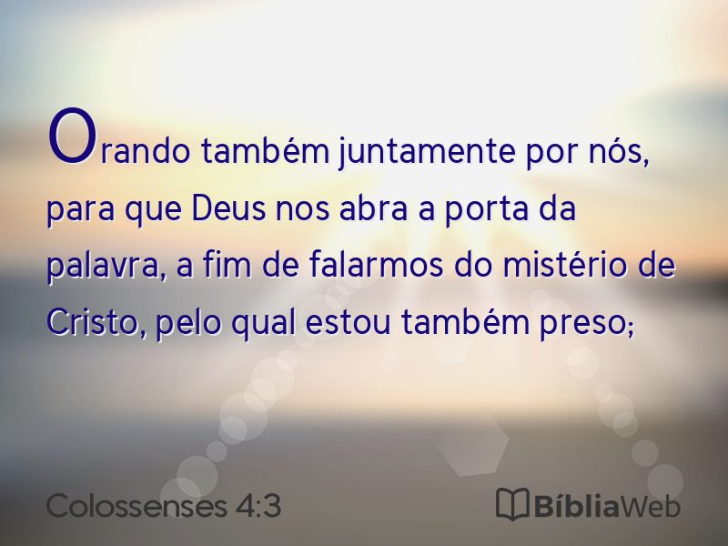 Colossenses 4:3 em imagem para compartilhar