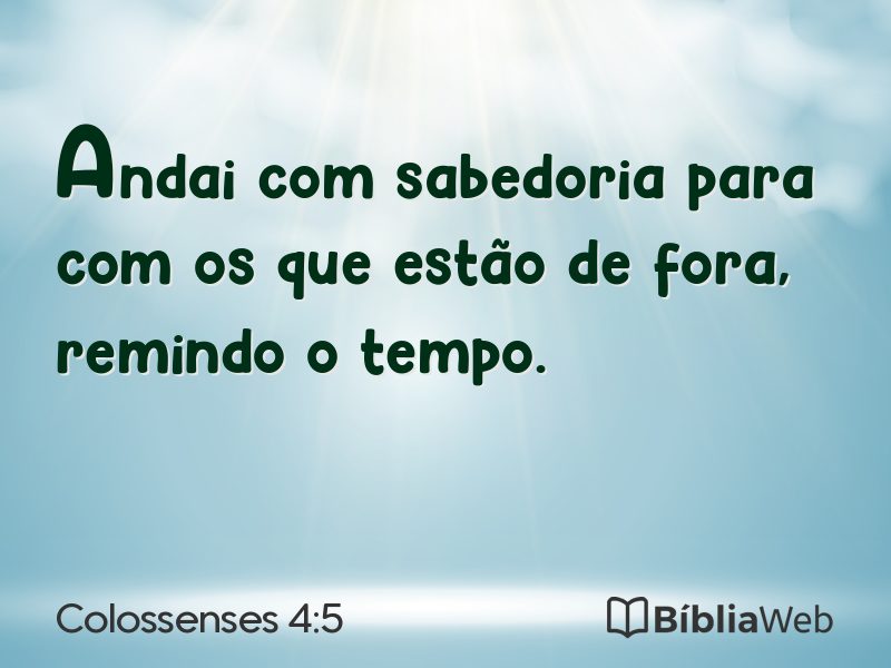Colossenses 4:5 em imagem para compartilhar