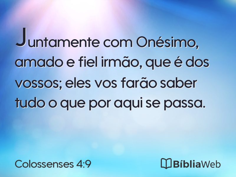 Colossenses 4:9 em imagem para compartilhar