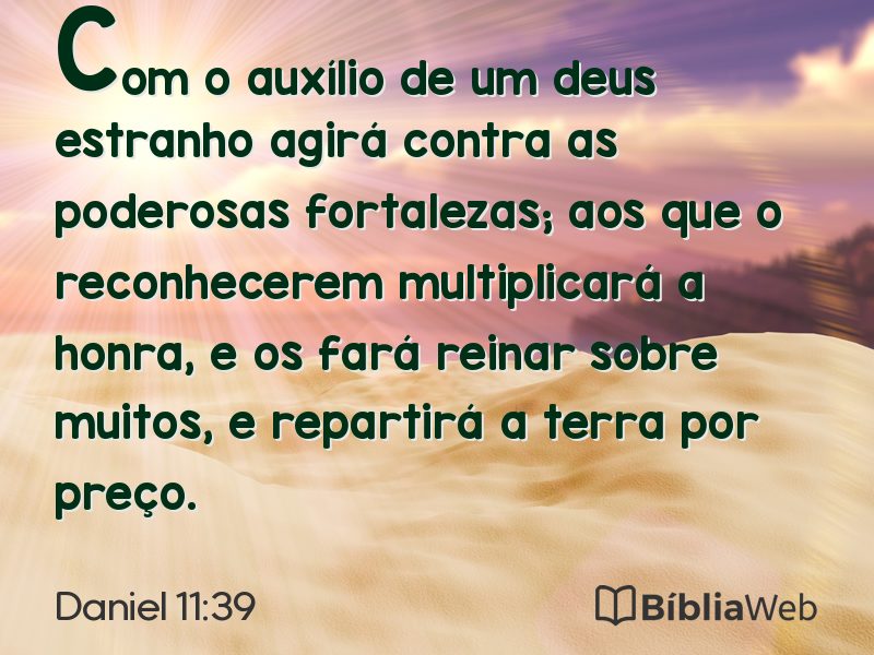 Daniel 11:39 em imagem para compartilhar