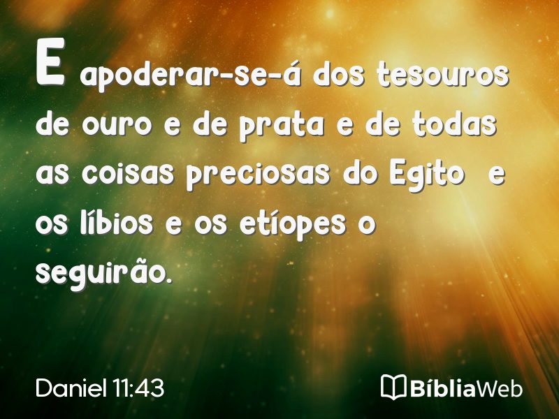 Daniel 11:43 em imagem para compartilhar