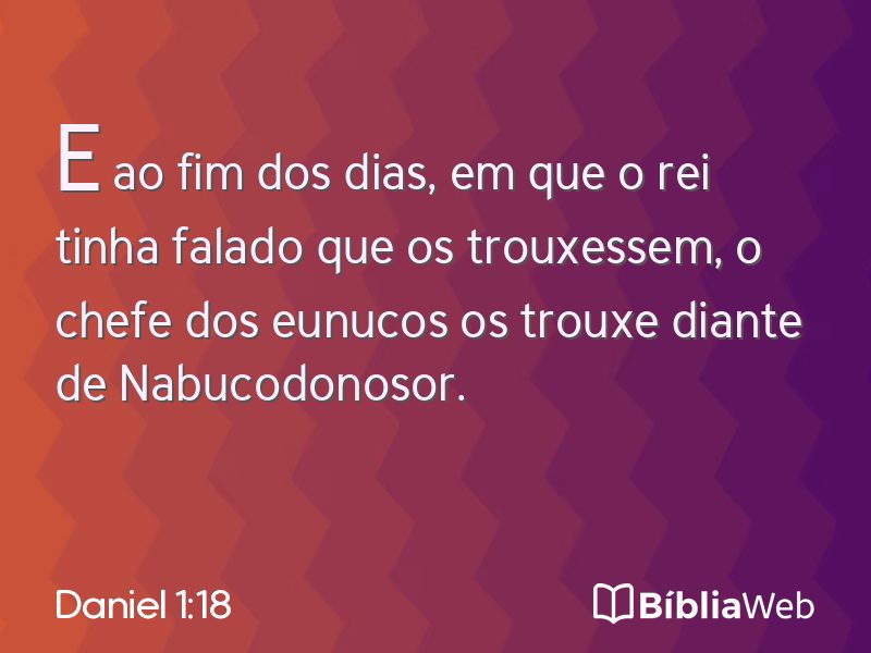 Daniel 1:18 em imagem para compartilhar