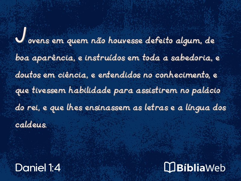 Daniel 1:4 em imagem para compartilhar